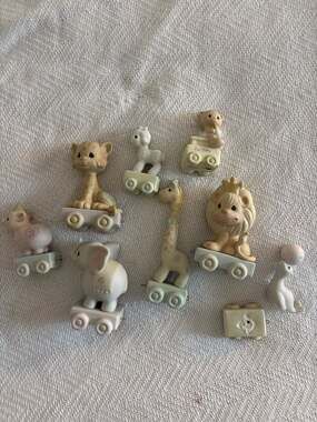 Precious Moments Birthday Train Porcelain Animal Figurines Set